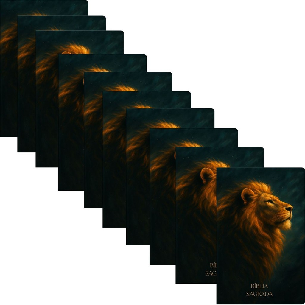 Kit 10 Bíblia Sagrada | NVT | Letra Normal | Evangelismo | Leão de Judá em Oferta na Shopee
