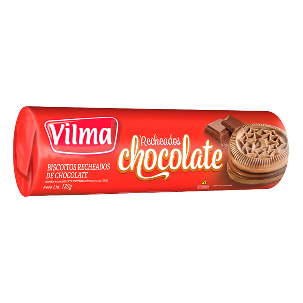 Biscoito Recheado Vilma Sabor Chocolate 120g - Food & Beverages