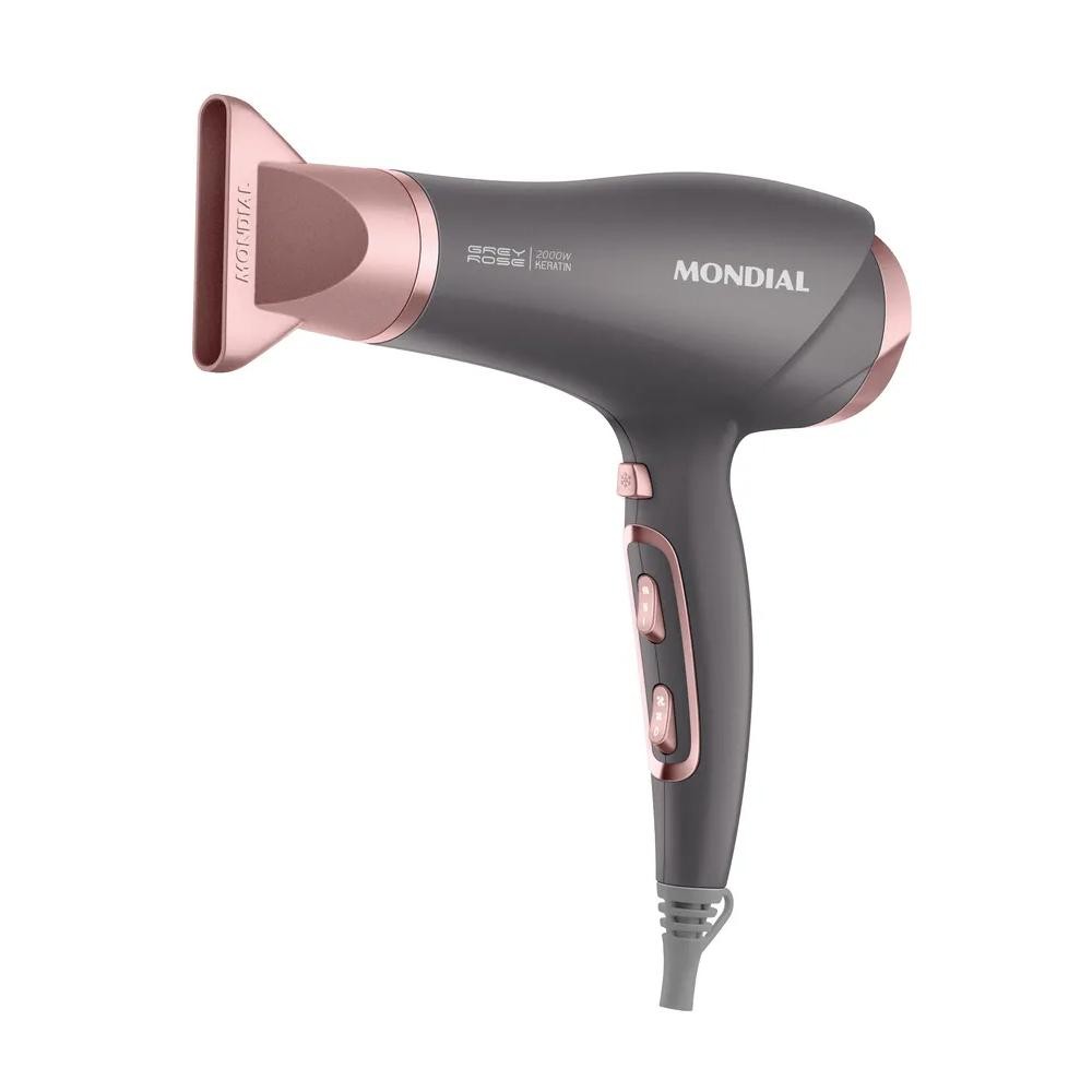 Secador de Cabelos Mondial Grey Rose Keratin 3 Velocidades 2 Temperaturas Cinza/Rosa 127V - SCN-11 em Oferta na Shopee