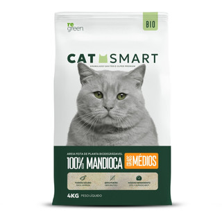 Areia Cat Smart GRÃOS MÉDIOS Biodegradável Para Gatos 100% Mandioca 4 kg