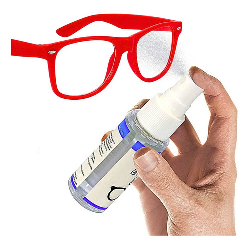 Kit 1 Uni Spray Limpa Lentes 25 ml  + 1 Uni Flanela Mágica Limpeza de Óculos Telas Notebook Vidro