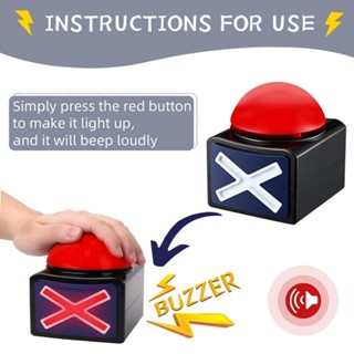 2PCS Jogo Resposta Ao Buzzer , Game Botão De Alarme Sonoro Com Trivia Light Quiz Obtém Talent Toys em Oferta na Shopee