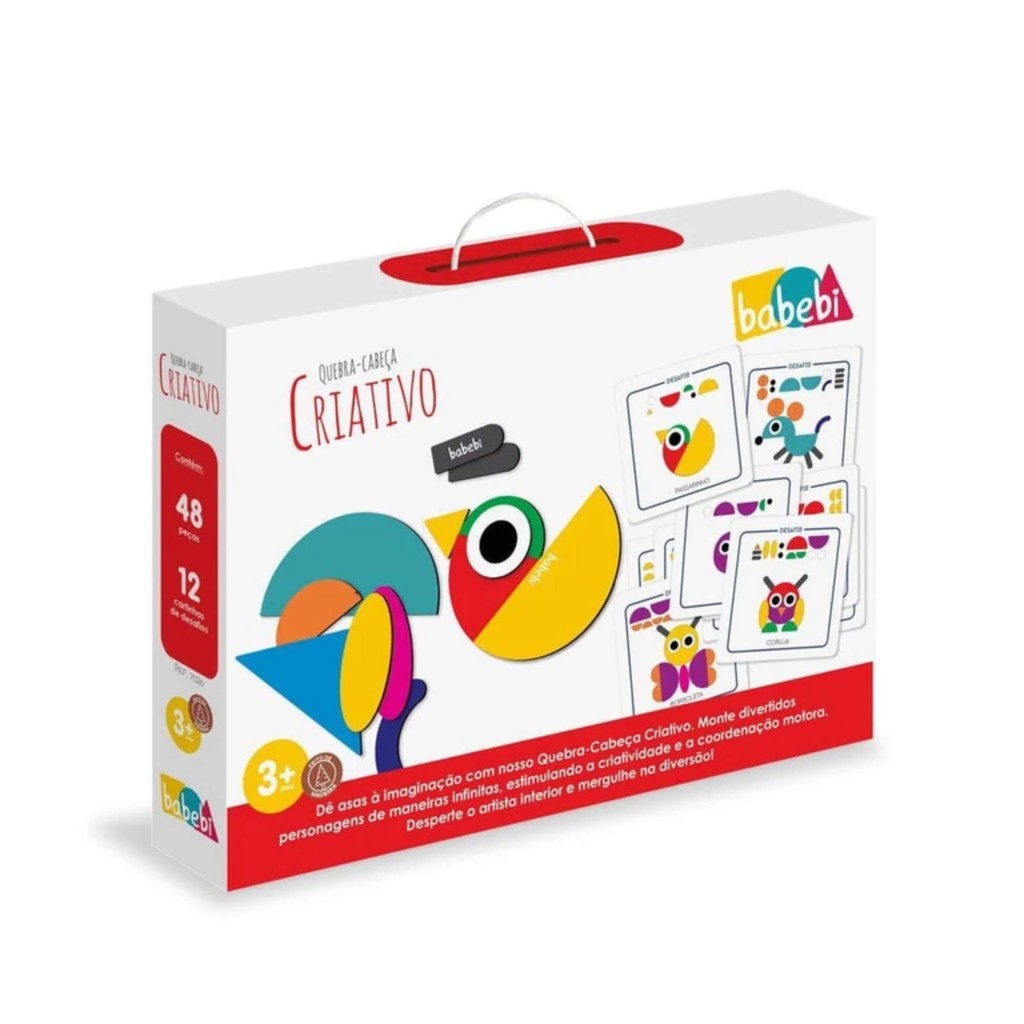 Jogo Quebra-Cabeça Criativo 48 Peças em Madeira Babebi - 7026 em Oferta na Shopee