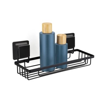 Porta Shampoo Prateleira Preto Ventosa Quadrada Arthi em Oferta na Shopee