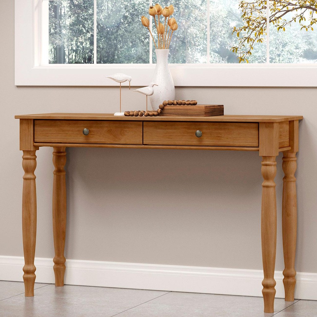 Aparador de Sala 120cm 2 Gavetas Pé Madeira Rubia Freijó F07 - Mpozenato em Oferta na Shopee