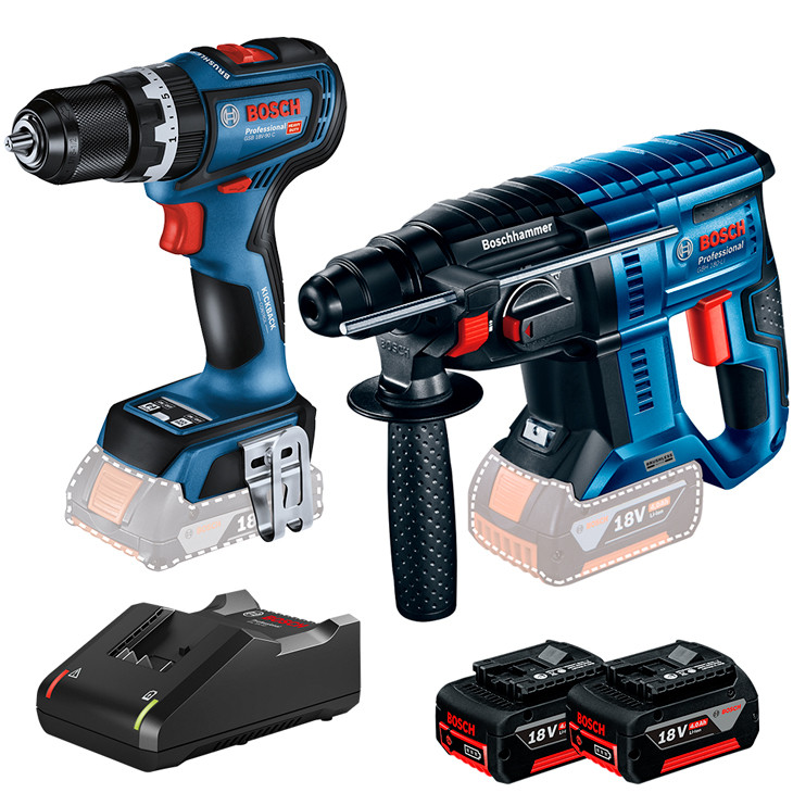 Kit Parafusadeira/Fur 1/2" GSB 18V-90 C + Martelete Rotativo Romp GBH 180-LI + 2 Bateria 4Ah + Carregador Rápido Bosch em Oferta na Shopee
