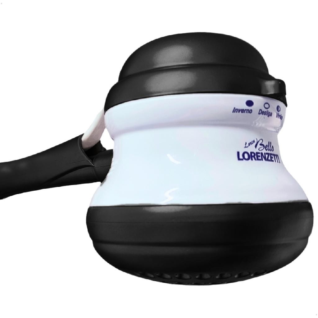 Chuveiro Elétrico Loren Bello 220v Branco e Preto Fosco Crie Construa