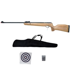 Carabina de Pressão Naja Wood 5.5mm Pistão Nitro 60kg - Tag + Capa + Chumbo + Alvo