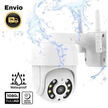 Câmera IP Externa à Prova d'Água com Infravermelho, Alarme e Wi-Fi — Suporta Dois Aplicativos (iCSee)