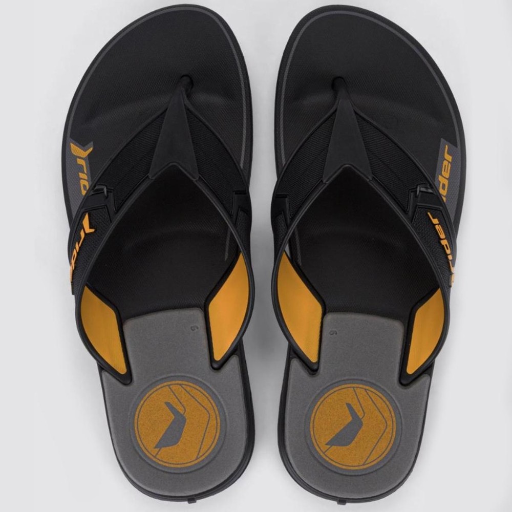 Chinelo Rider Start III Masculino - Preto e Amarelo
