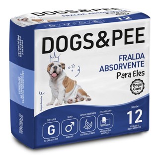Fralda Higiênica Descartável p/ cães Macho Dogs & Pee G 12Un em Oferta na Shopee