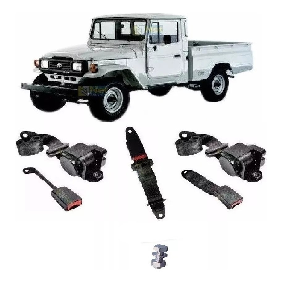 Kit Cintos De Segurança Toyota Bandeirante Com Parafuso