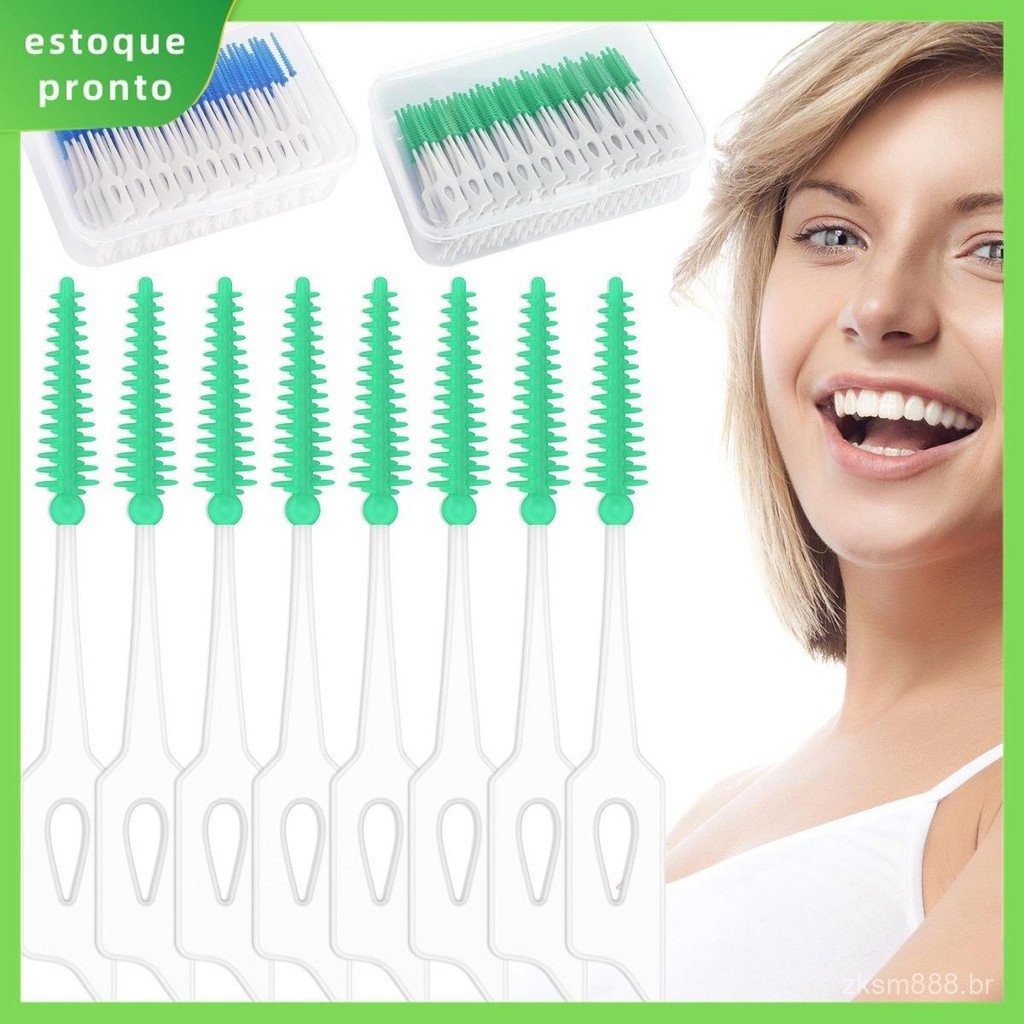 160 Pçs Escova Interdental Palito De Silicone Macio Picaretas Dental Ferramenta Limpeza Reutilizável SHOPSKC7579 em Oferta na Shopee