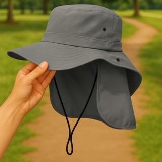 Chapéu com Protetor de Pescoço e Aba Larga – Estilo Australiano para Esportes ao Ar Livre em Oferta na Shopee