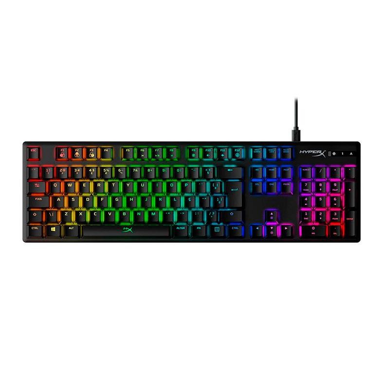 Teclado Mecanico Gamer HyperX Alloy Origins, RGB, ABNT2, Switch Red, Preto, 4P4F