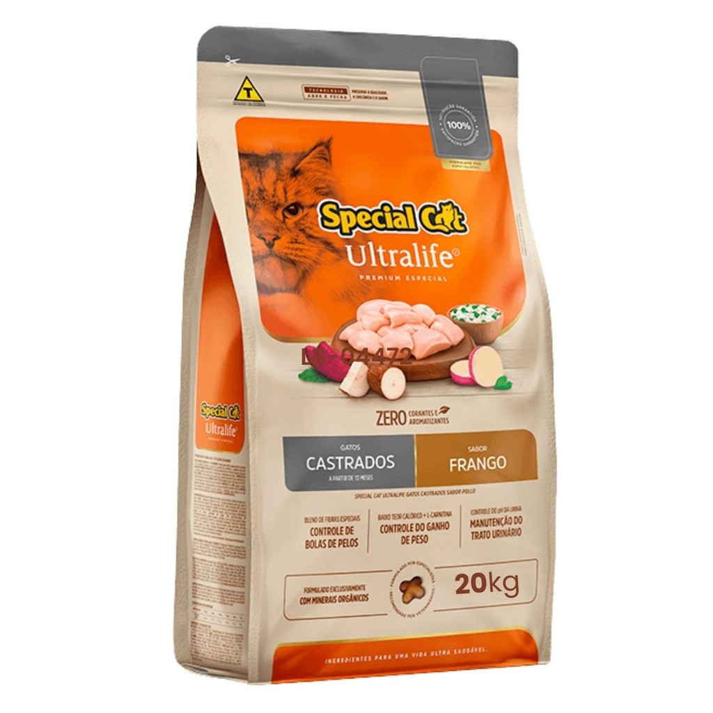 Ração Special Cat Ultralife Castrados Frango Premium 20Kg em Oferta na Shopee