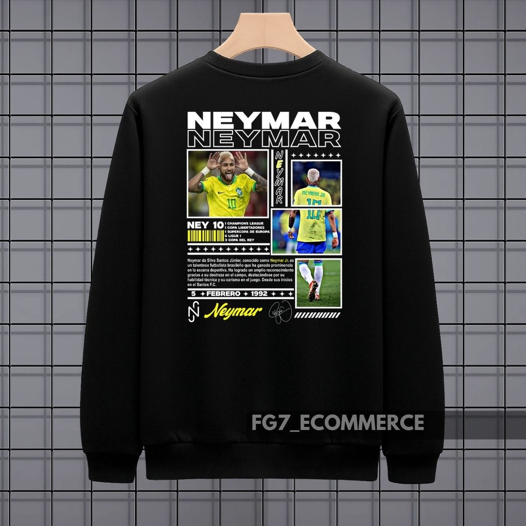 Moletom Careca Unissex Jogador Neymar Jr Menino Ney Craque Futebol GOAT Seleção Atacante Brasileiro