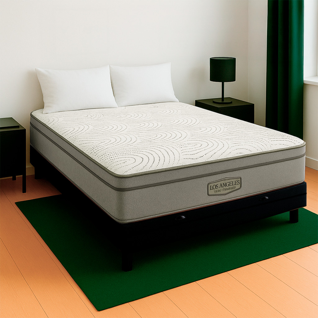 Cama Box Baú Queen Preto E Colchão Los Angeles Molas Vstore