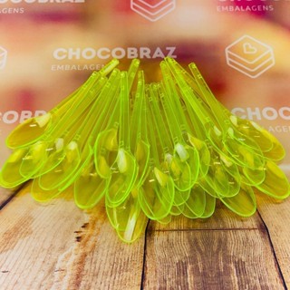 50~250 COLHER SOBREMESA PS NEON AMARELO BELLO FESTAS em Oferta na Shopee