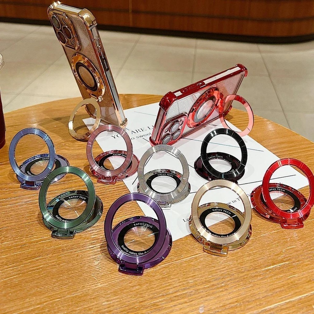 Adequado Para Telefone Celular Suporte Universal , Fivela De Borracha Glitter Drill Anel De Fixação Criativa , De Desktop CD Magnético De Metal De Luxo