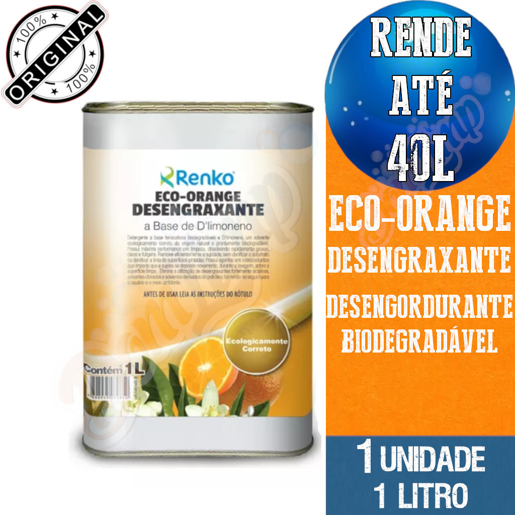 Eco Orange Desengraxante Bio a Base de D’limoneno 1L - Renko
