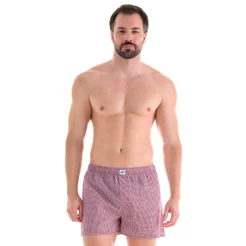 Cueca Samba Canção Quadriculada Vermelha