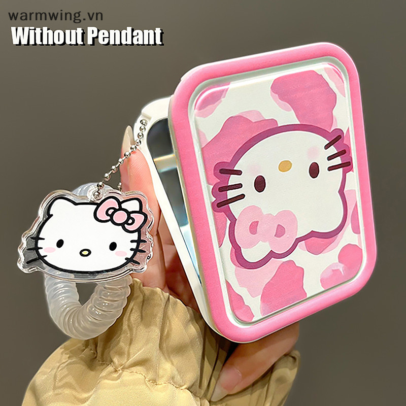 Warmwing Sanrio Cute Pink Hello Kitty Espelho De Maquiagem Com Pente Portátil Criativo Para Meninas VN