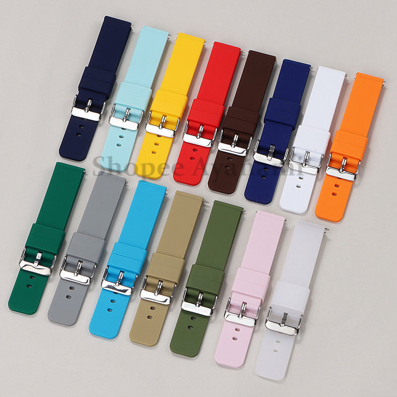 14mm 16mm 18mm 20mm 22mm 24mm Pulseira De Relógio De Silicone Universal Quick Release Rubber Watch Band Esportiva Macia À Prova D'água Feminina Masculina