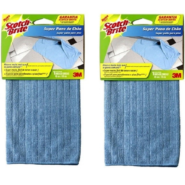 Kit com 2 Super Pano de Chão SCOTCH-BRITE Azul 3M em Oferta na Shopee