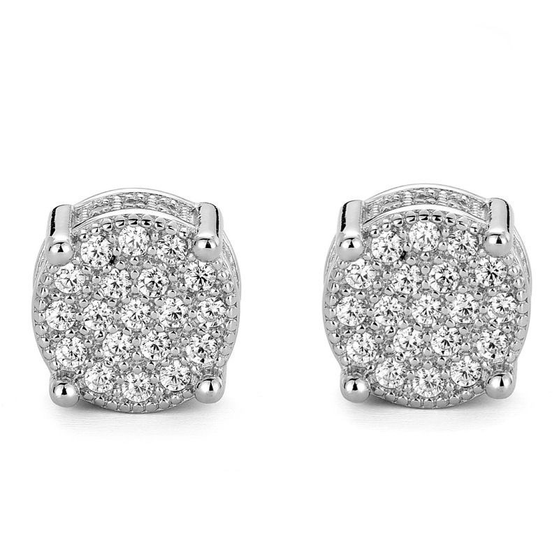 Brinco Diamante Minimalista Ponto de Luz da Moda Prata Segundo Furo Feminino Masculino da Moda Cravejado Elegante Neymar