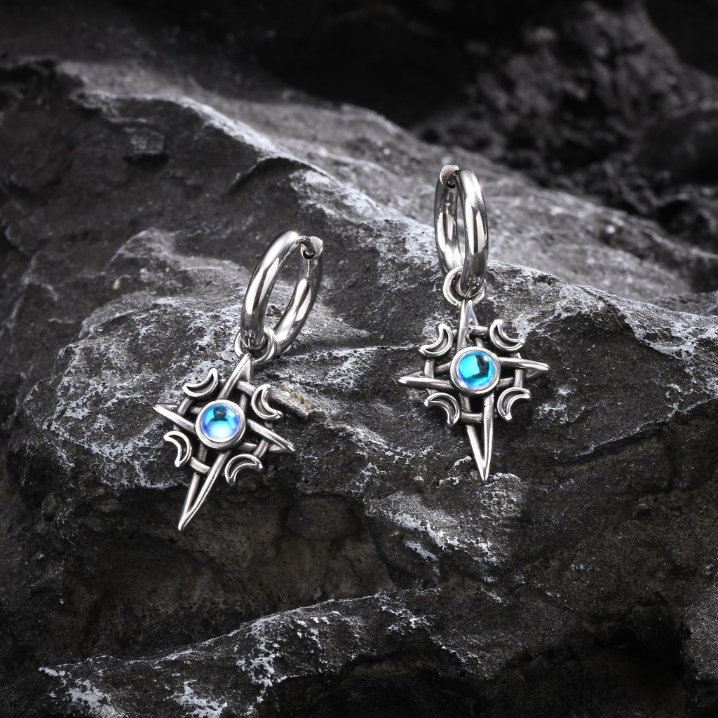 Conjunto De Colar E Brincos De Argola Com Pingente De Nó Celta Vnox Moonstone, Aço Inoxidável Vintage Hipoalergênico Pa · foto 2