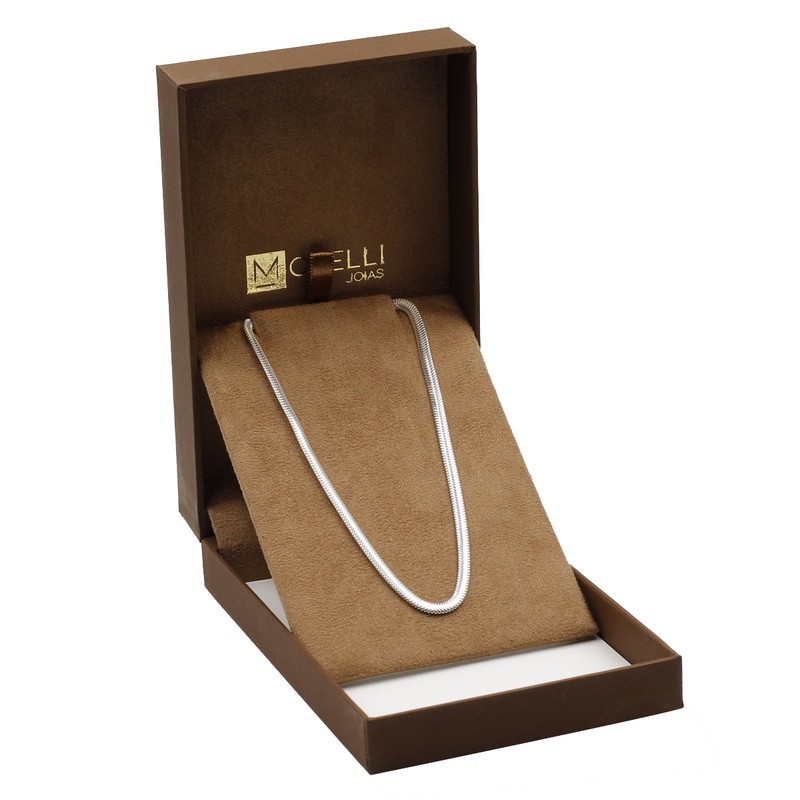 Detalhes do Corrente colar de Prata 925 Feminina Malha Lacraia 45cm 3mm