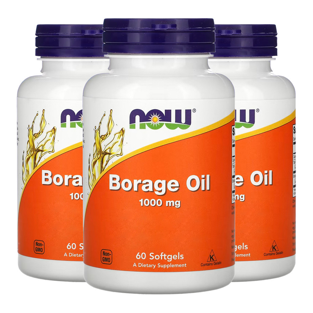 Kit 3x Óleo Borage (Borragem) 1000mg Now Foods 60Soft Importado/Made in Usa em Oferta na Shopee