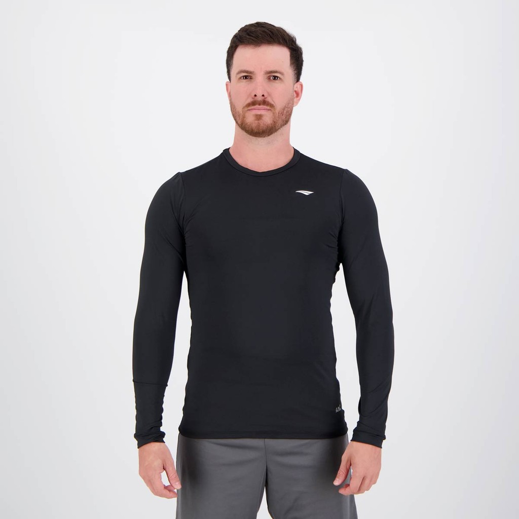 Camisa Térmica Penalty Matis UV Manga Longa Preta em Oferta na Shopee
