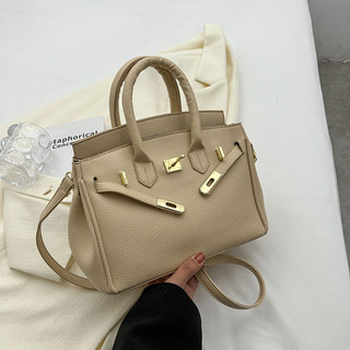 Bolsa de platina estilo H europeu americano fivela de prata fivela de ouro padrão de lichia bolsa de ombro crossbody est