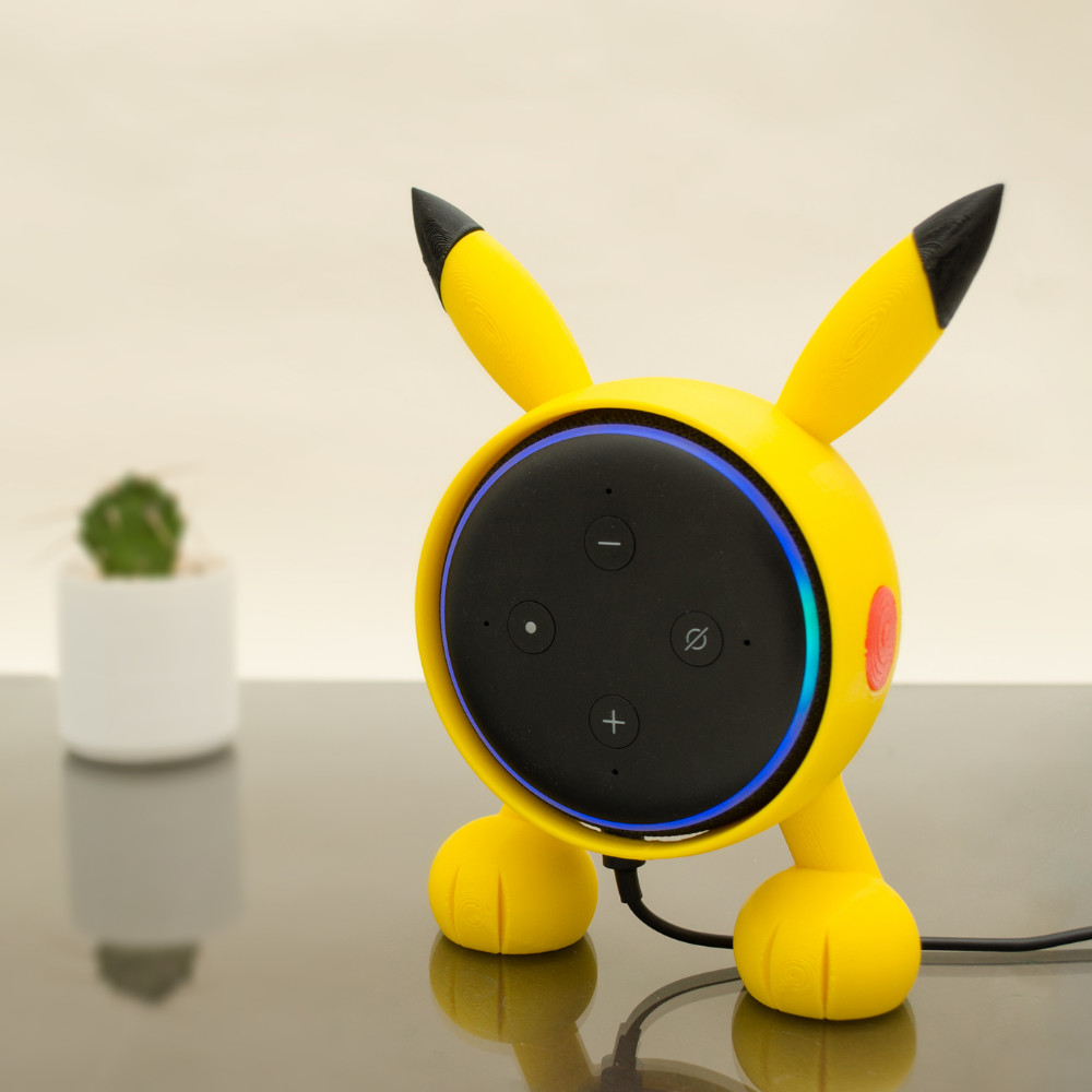 Suporte De Mesa Stand Alexa Pokemon Pikachu Echo Pop Dot 3d Enfeite Decorativo Quarto Sala Apoio Mesa