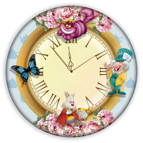 NOVO Painel Festa Infantil Redondo Relogio Alice no Pais das Maravilhas Floral , + Arco, Suporte incluso. Fazemos personalizado com qualquer tema. Confeccionado em Lona fosca, impressão de alta resolução. cenário , p/ Decoração