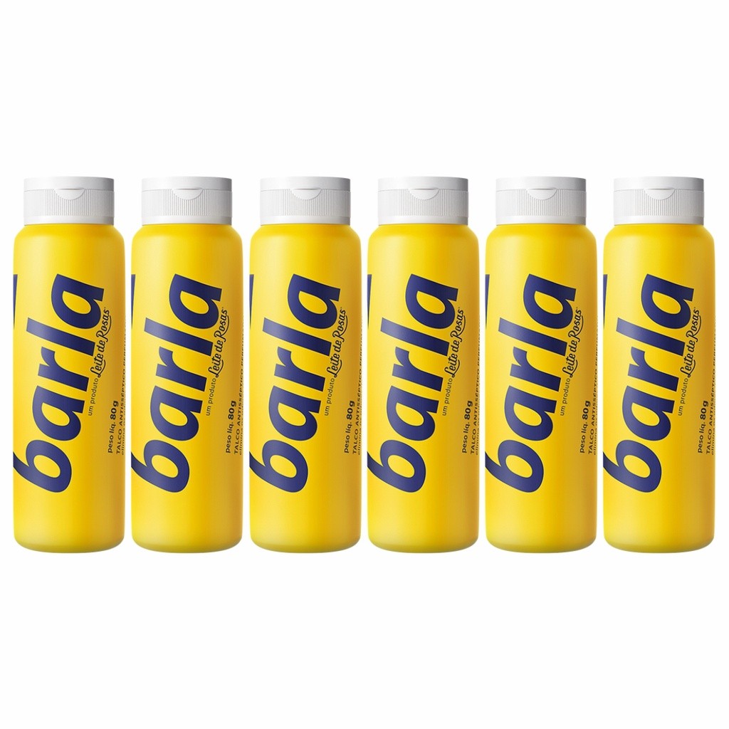 Kit 6 Talco Antisséptico Perfumado Barla 80g