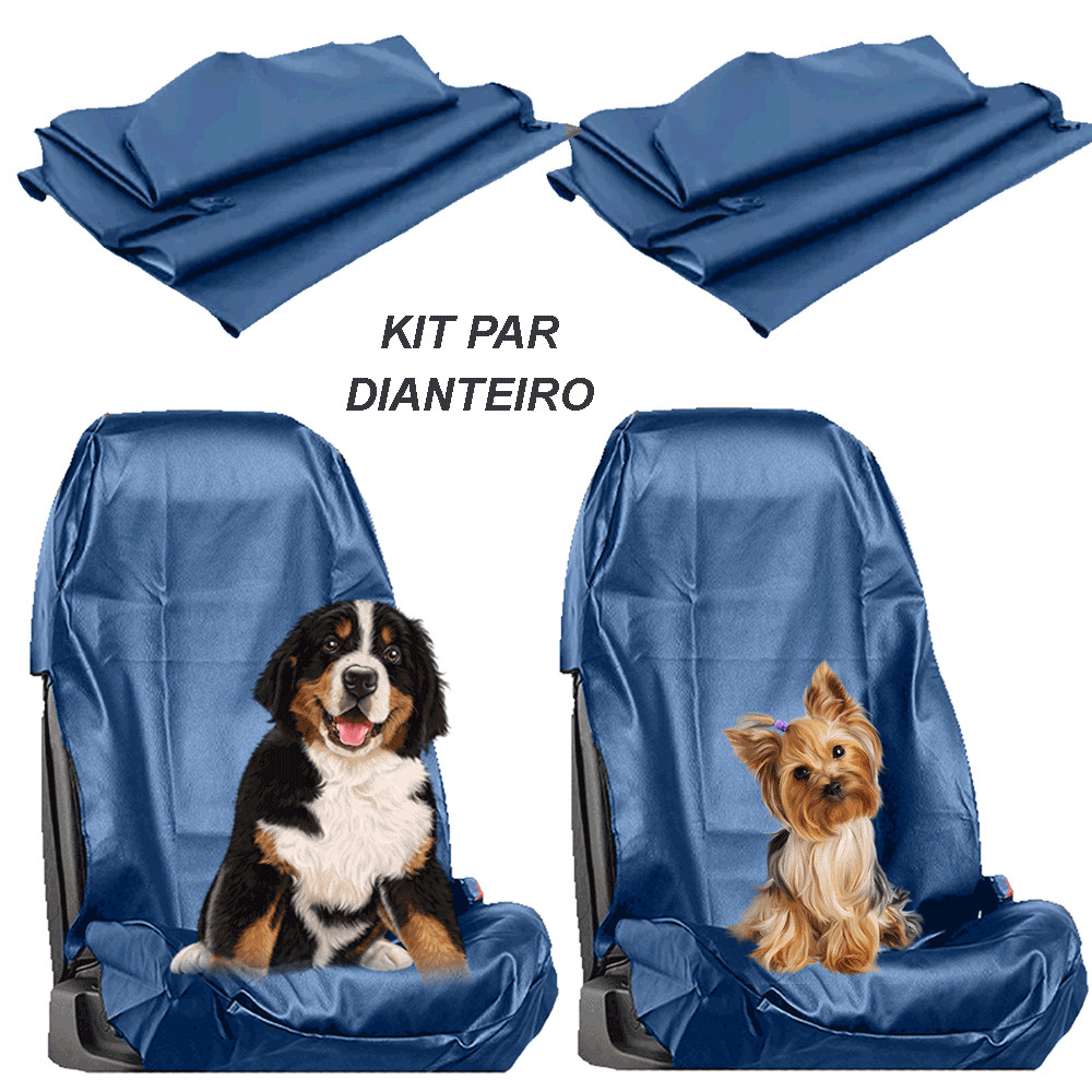 Kit do Par Conjunto Dianteiro de Capas AZUL Protetor Carro Banco banco dianteiros Frente Oficina Mecânico Pet Corino impermeável
