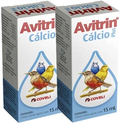 Kit 2 Suplemento Vitamínico Avitrin Cálcio para Pássaros - 15 mL