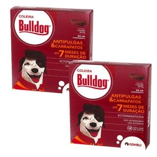 Kit 2 Bulldog Coleira Antipulgas e Carrapatos Coveli para Cães - 64 cm em Oferta na Shopee