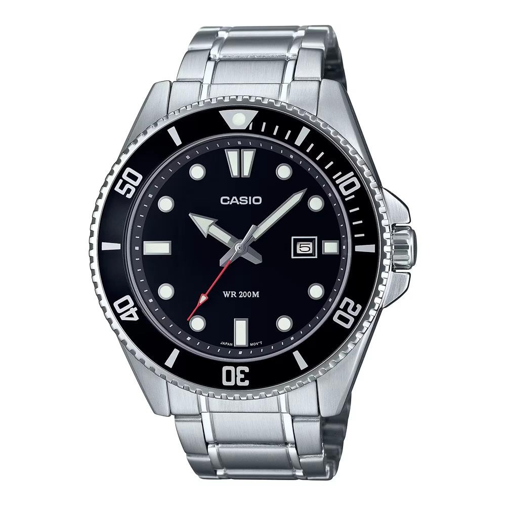 Relógio Casio Masculino Ref: Mdv-107d-1a1vdf Duro Diver Prateado