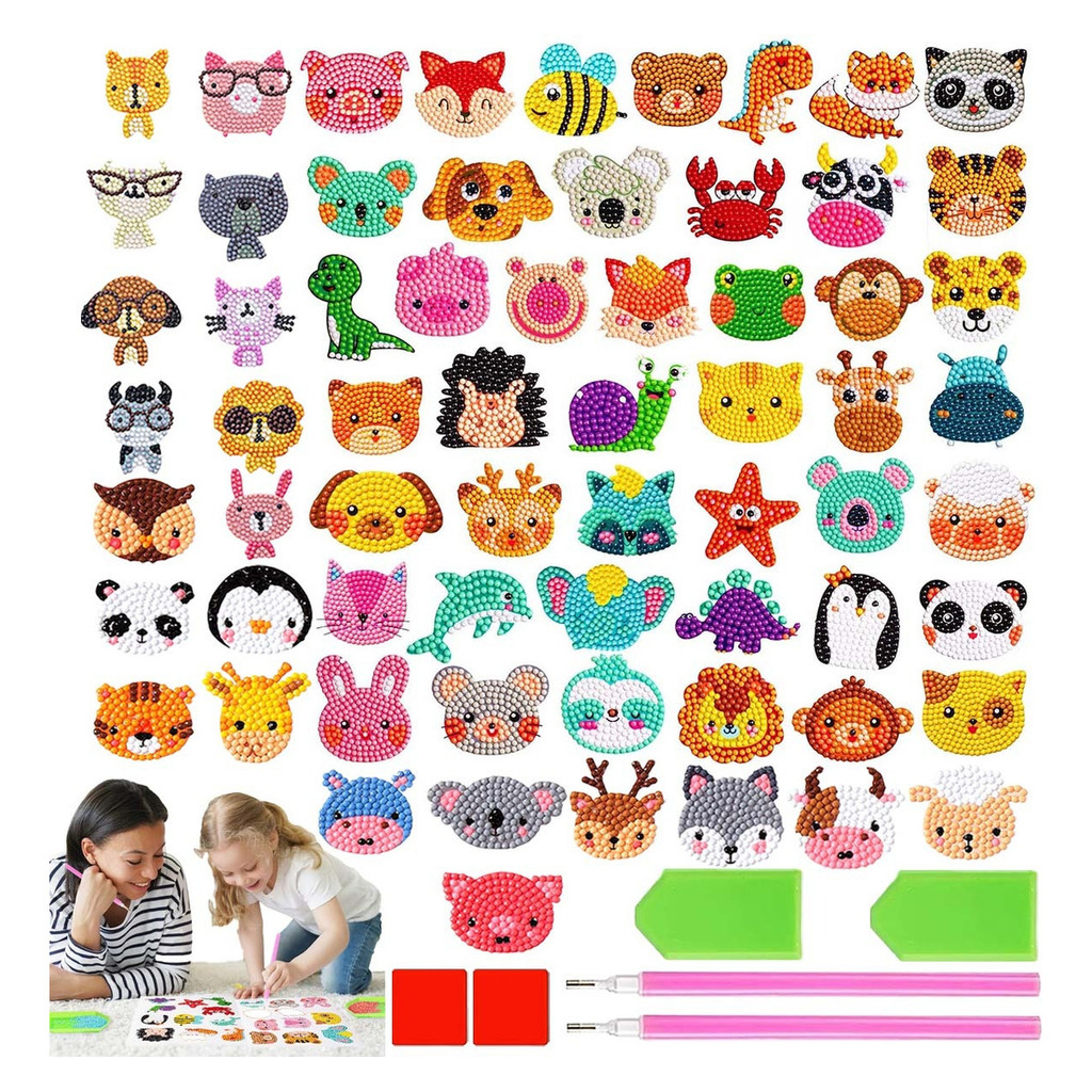 Kit 65 Adesivos De Pintura Com Diamantes P/crianças Infantil em Oferta na Shopee