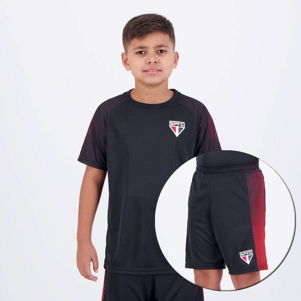 Kit São Paulo Hero Escudo Juvenil Preto - Sports & Outdoors