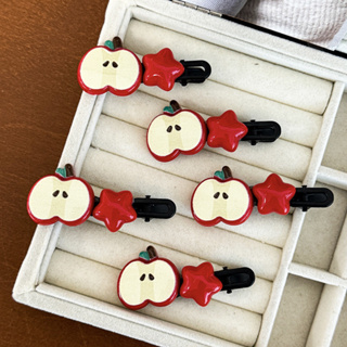 Presilhas Vermelhas Maçã XINGX Clipe DIY Acessórios De Cabelo Bonito Franja Cortada em Oferta na Shopee