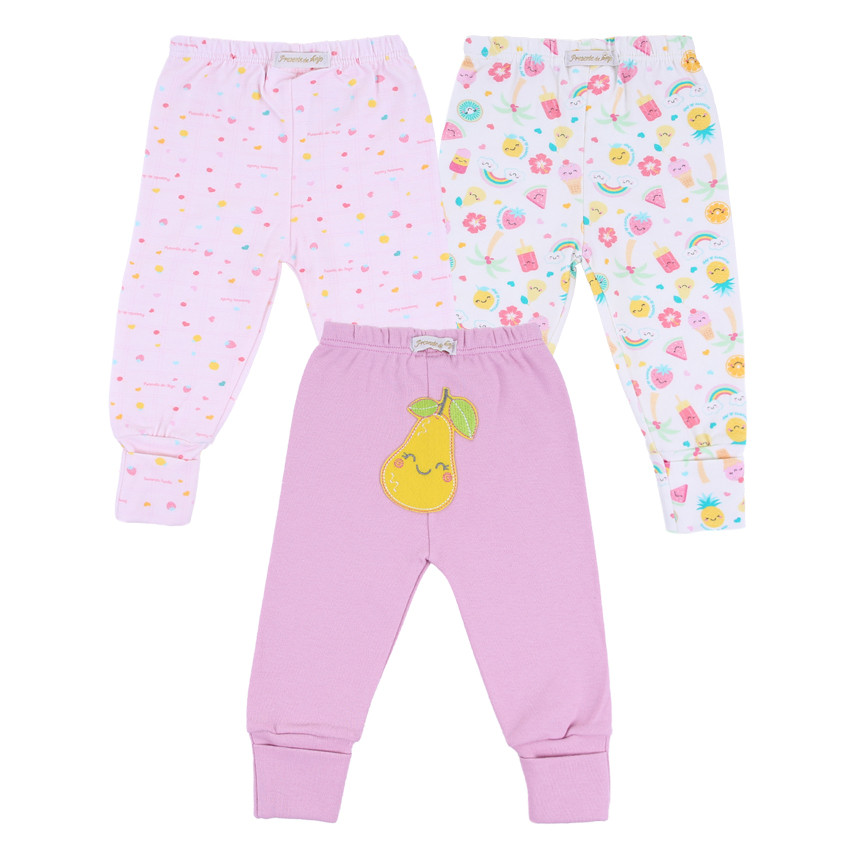 Kit Mijão Presente De Anjo Vira Pé Cotton Frutas - 3 Peças - Baby & Kids Fashion