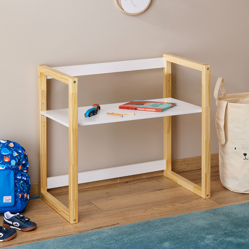 Mesa Infantil Desenho Regulável Madeira Montessoriana Suza Natural Branco em Oferta na Shopee