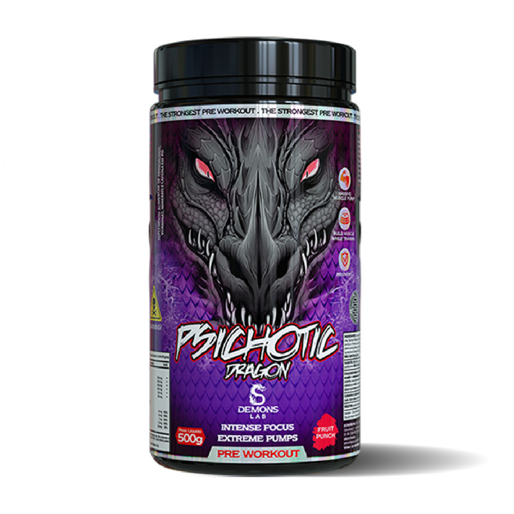 Pré Treino Psichotic Dragon Fruit Punch 500g Demons Lab