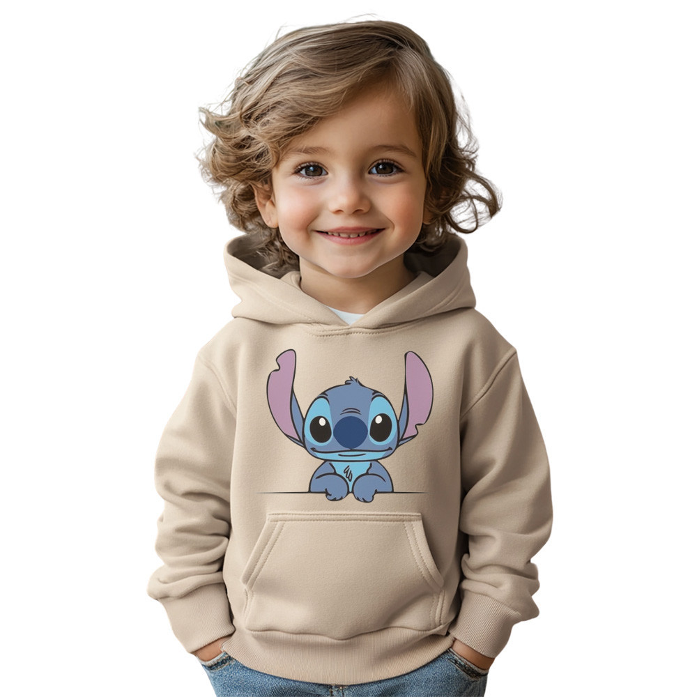 Moletom Infantil Lilo Stitch Flanelado Casaco Blusa de frio Bolso Canguru Com Capuz Algodão 30.1