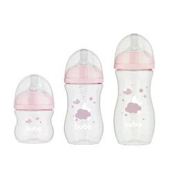 Kit Mamadeira Easy Flow 120/270/330ml Nuvem Rosa - Buba